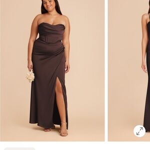 Birdy Grey Strapless Chocolate Brown Dress never worn